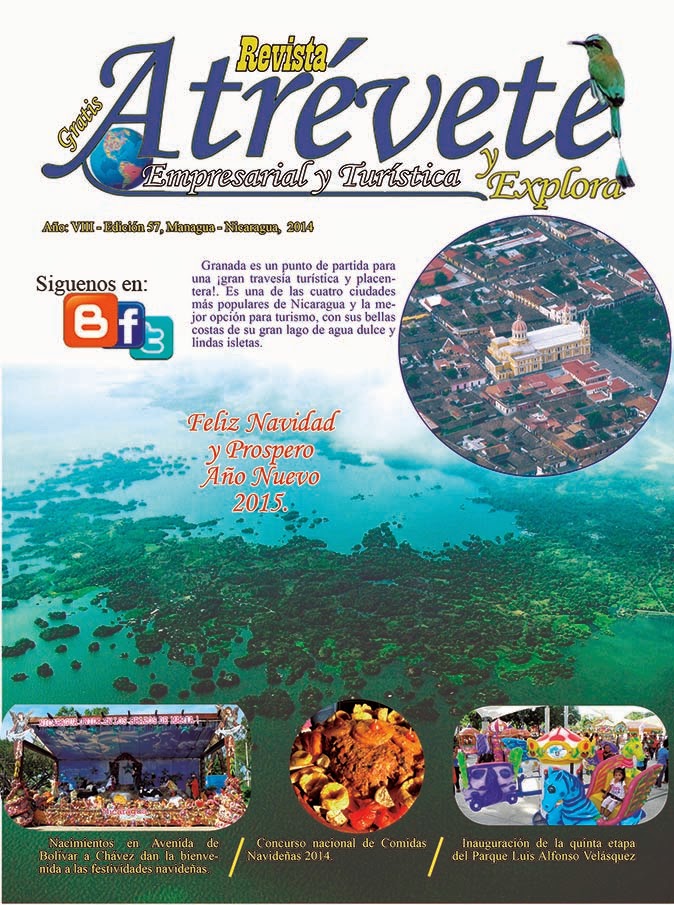 Portada de revista ATRÉVETE, empresarial y turística, edición 57 diciembre  2014. | Revista ATRÉVETE
